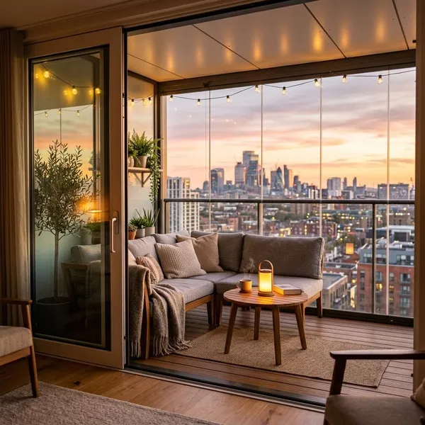 balkon met glas