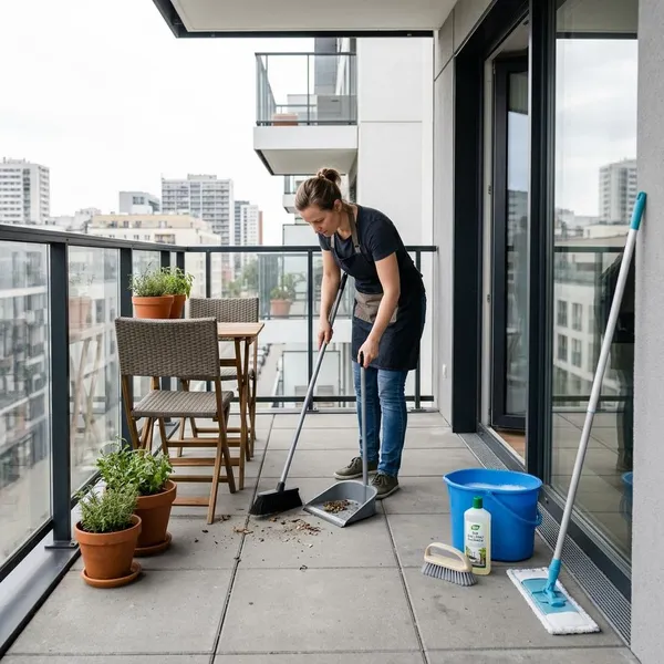 balkon schoonmaken