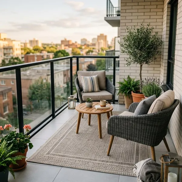Balkon tapijt schoonmaken en opbergen