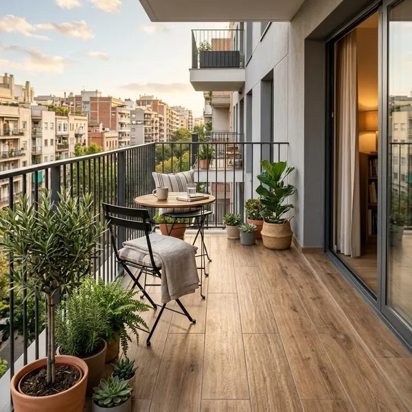 Materialen voor balkon tegels houtlook