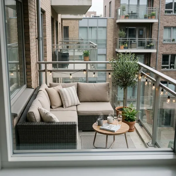 Materiaal voor een balkon hoekbank