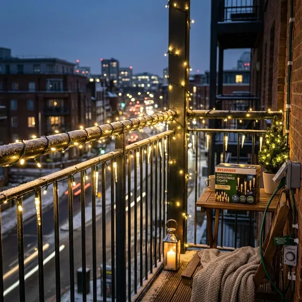 kerstverlichting balkon ophangen