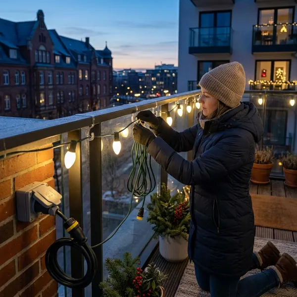 Hoe bevestig je kerstverlichting per type balkon?
