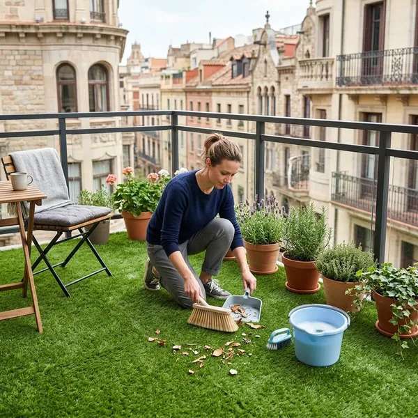 Kunstgras bevestigen op balkon
