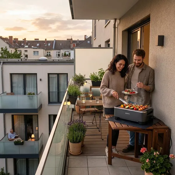 Veilig elektrisch barbecueën op balkon