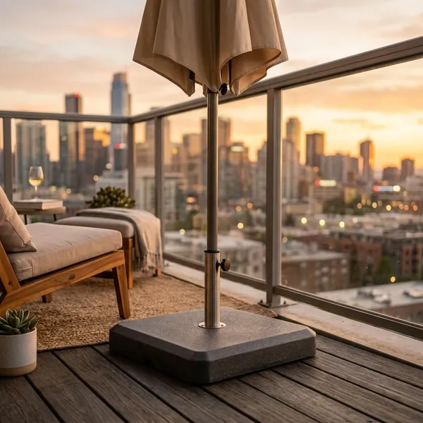 Zo voorkom je dat je parasol omwaait op het balkon