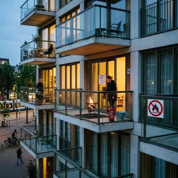 vuurkorf op balkon mag dat