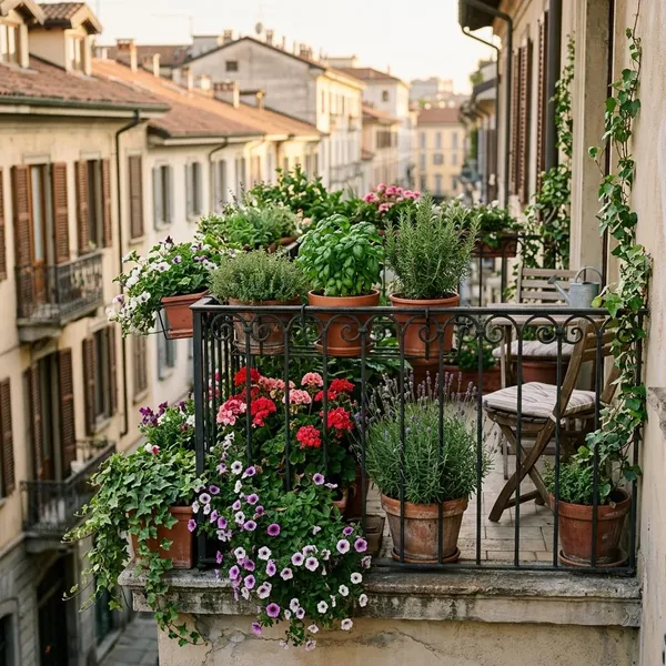 Verzorging van planten op balkon