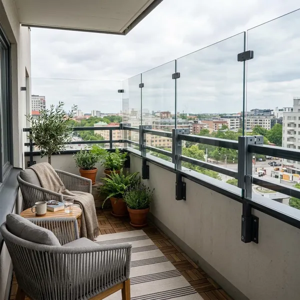 windscherm balkon zonder boren
