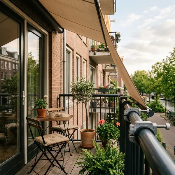 zonwering balkon zonder boren
