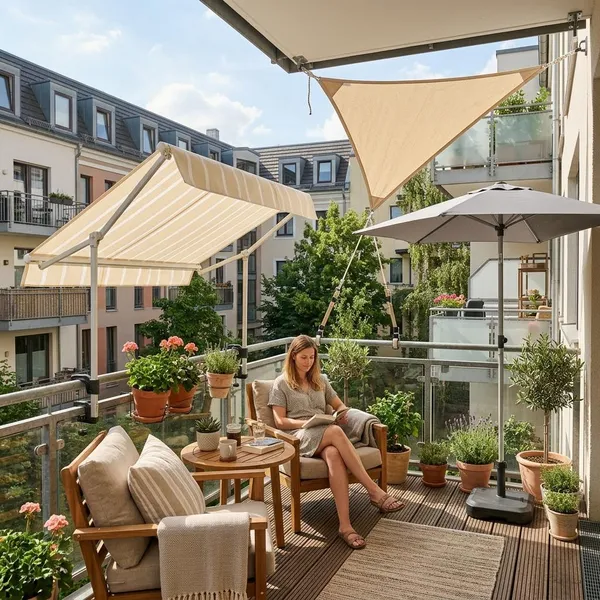 Schaduwdoek op je balkon zonder gaten in muur of gevel