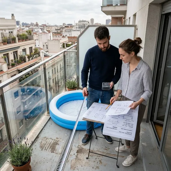 zwembadje op balkon mag dat